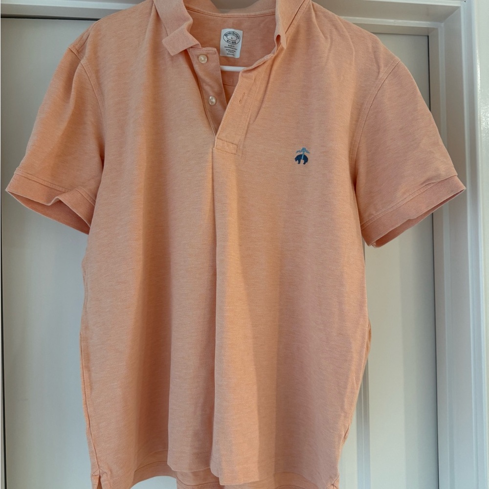 Brooks Brothers Light Orange Slim Fit Polo Shirt (L)